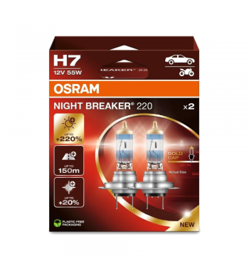 Bombillos Osram H7 X2 Night Breaker 220%+luz 12v 55w